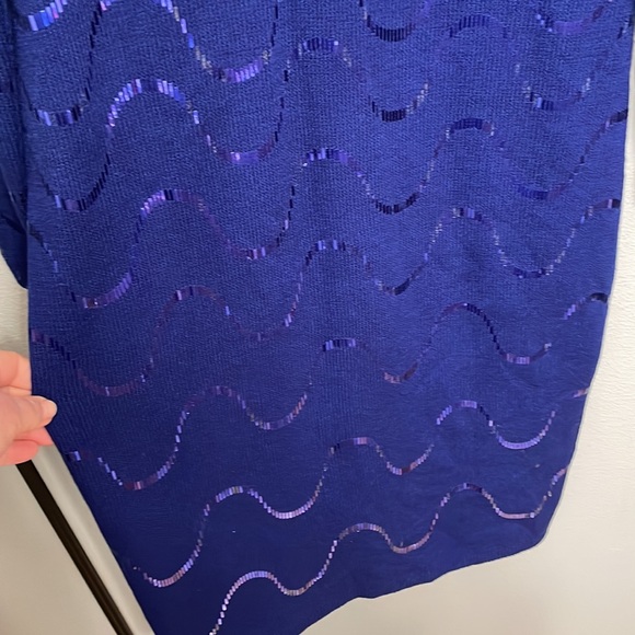 St. JOHN by Marie Gray Vintage Royal Blue Sequin Dress Size 8 - Picture 5 of 7